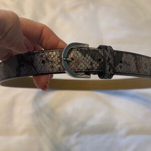 Chic Black and Gray Snake Pattern Belt